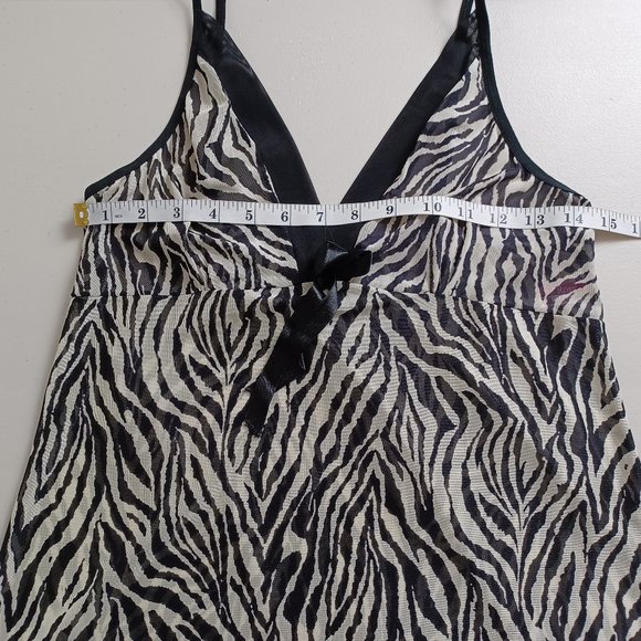 Red Rose Mesh Zebra Print Slip Dress - Picture 12 of 16